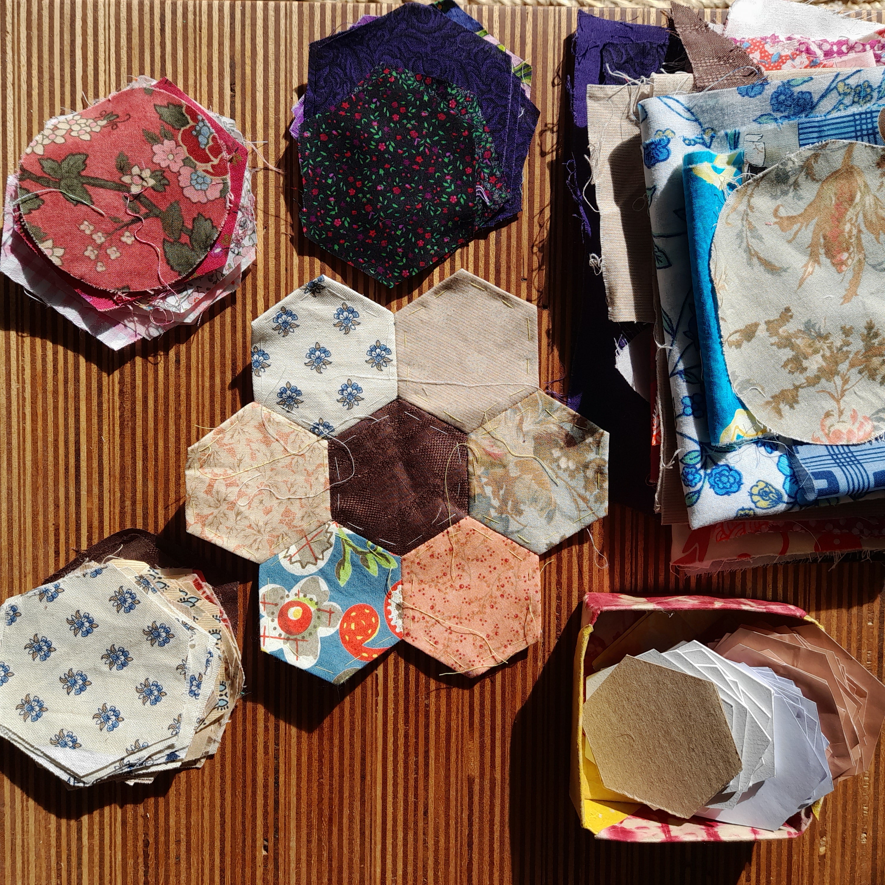 Hand Stitching Hexagon Quilts