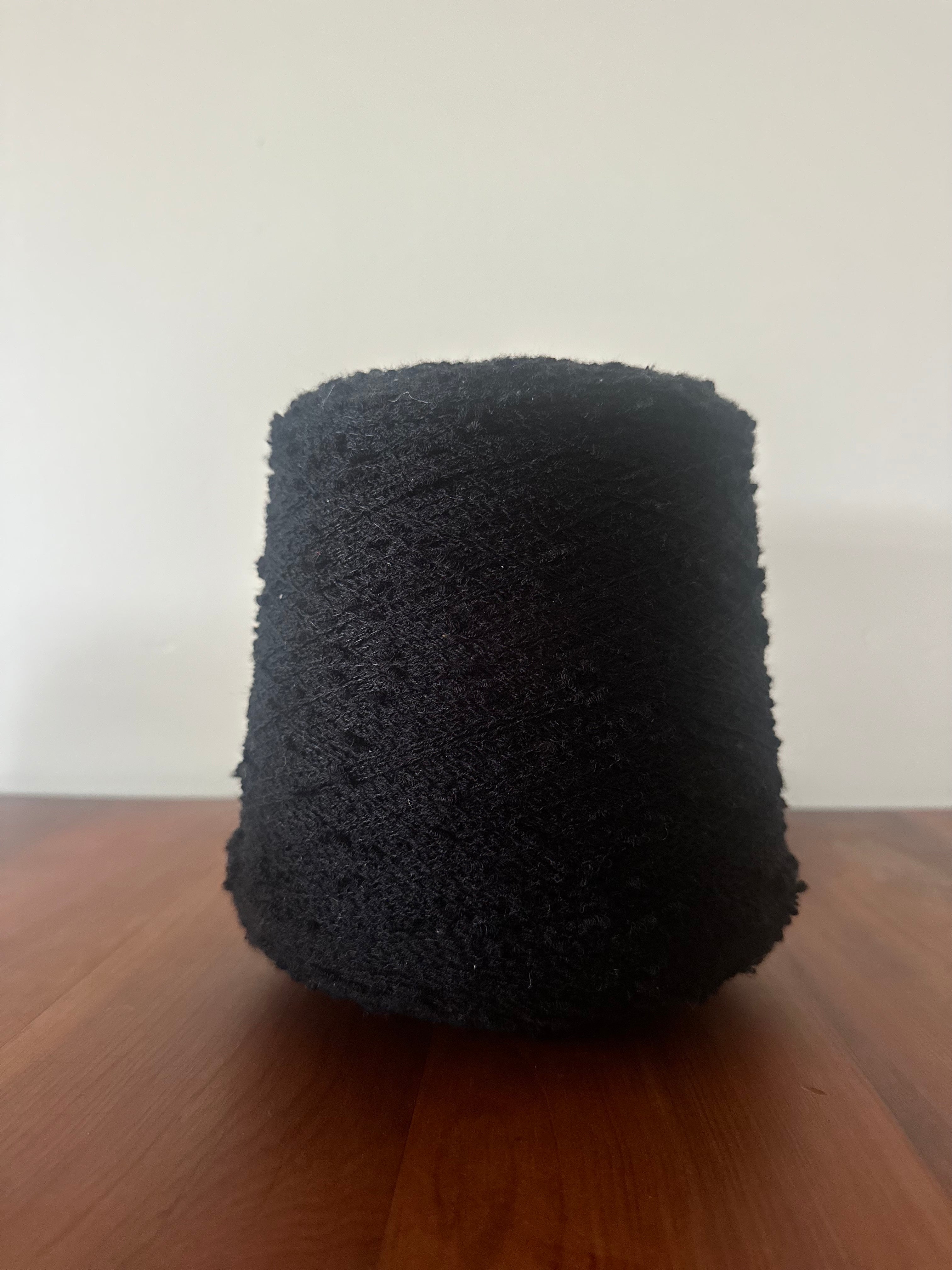 Black boucle yarn acrylic