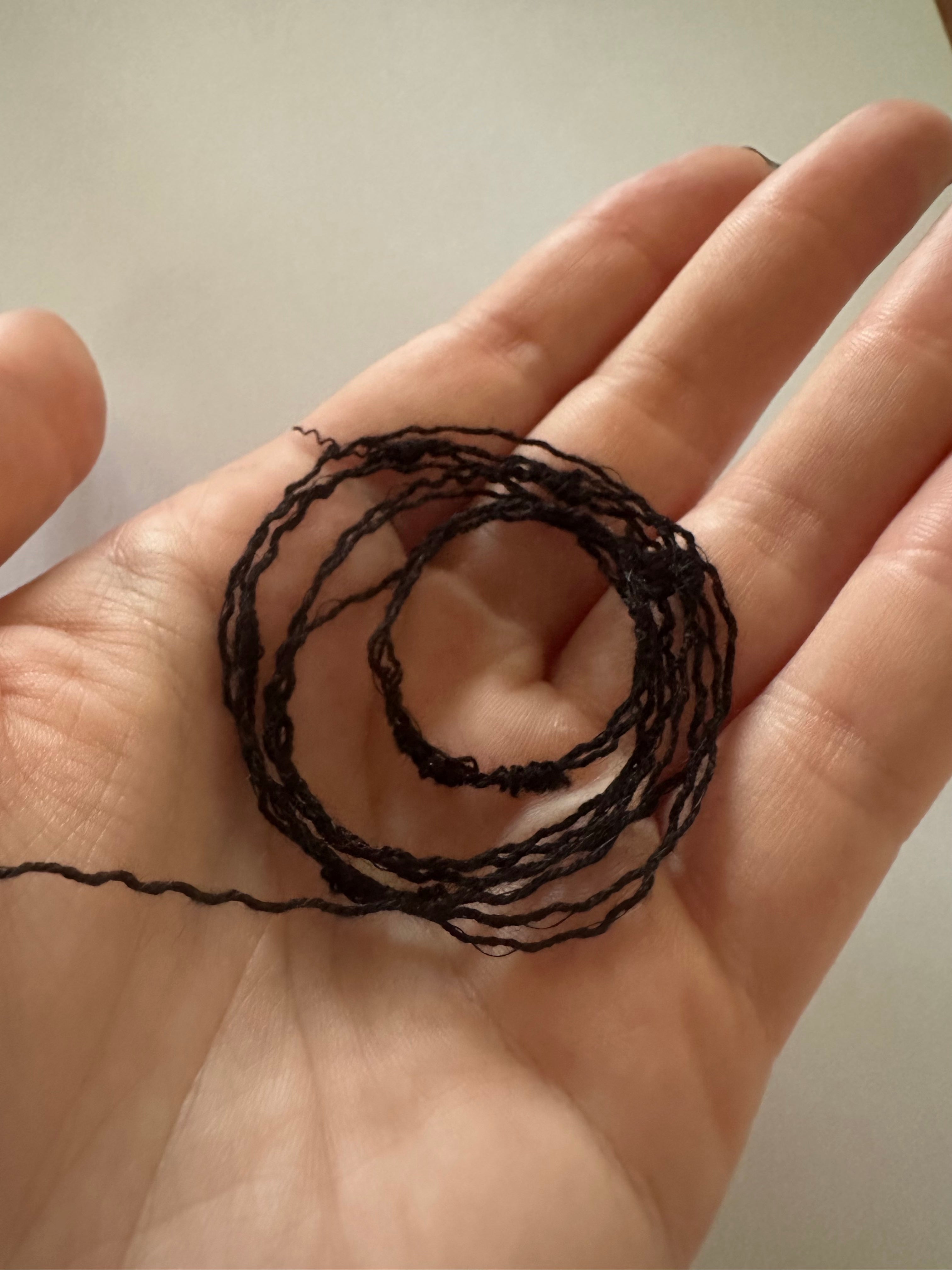 Black boucle yarn acrylic