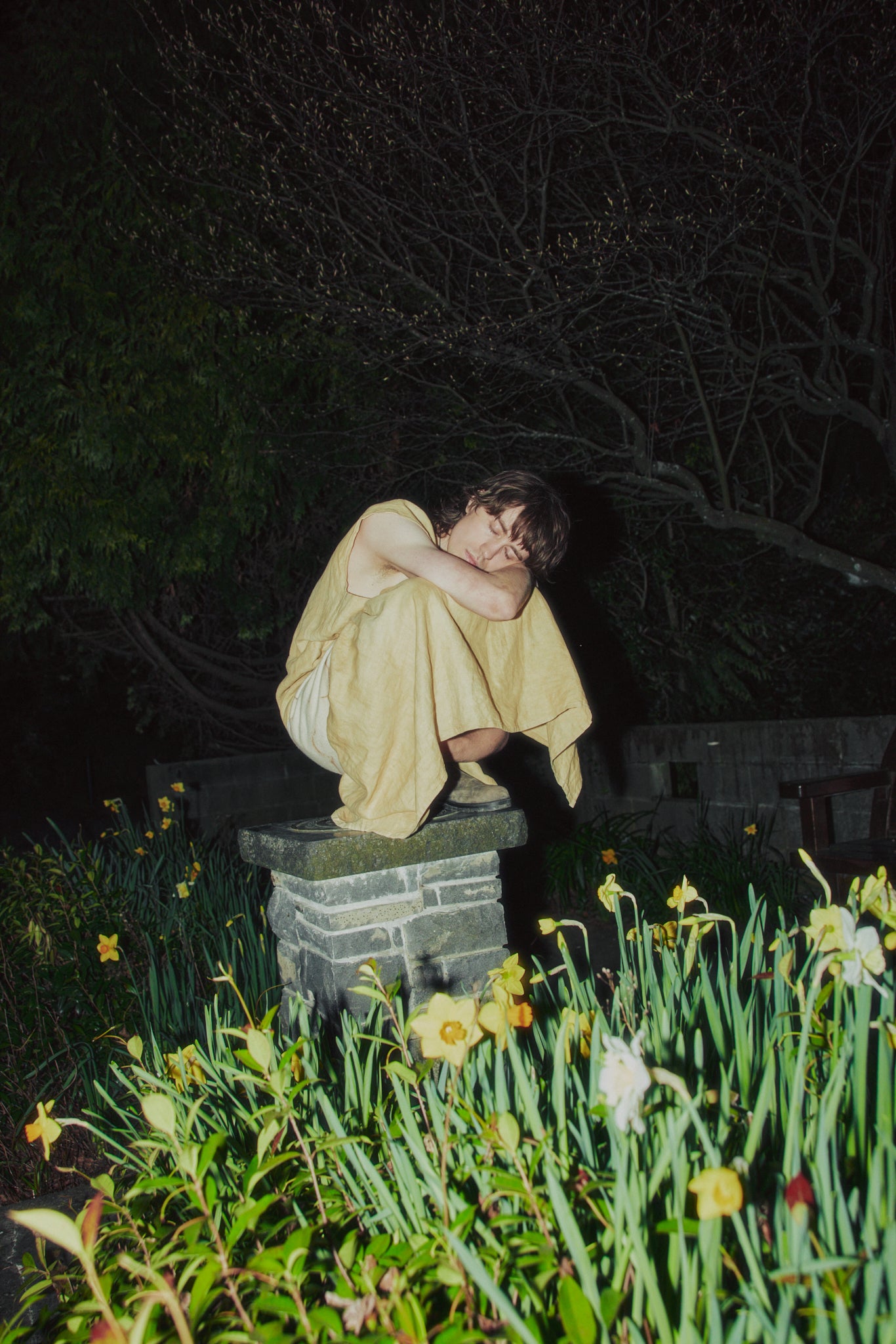 Black berry bush dyed linen and harakeke dyed wool dress