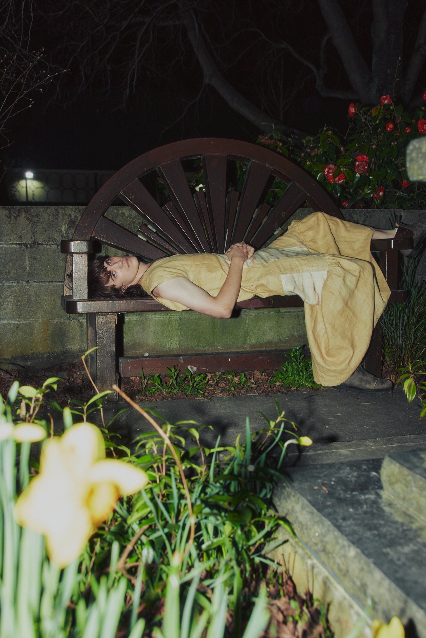 Black berry bush dyed linen and harakeke dyed wool dress