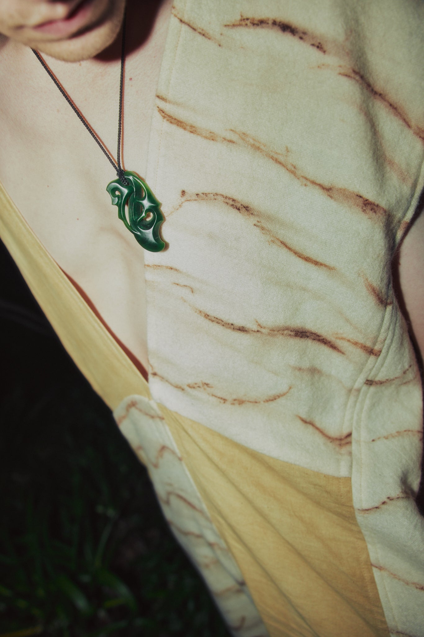 Black berry bush dyed linen and harakeke dyed wool dress