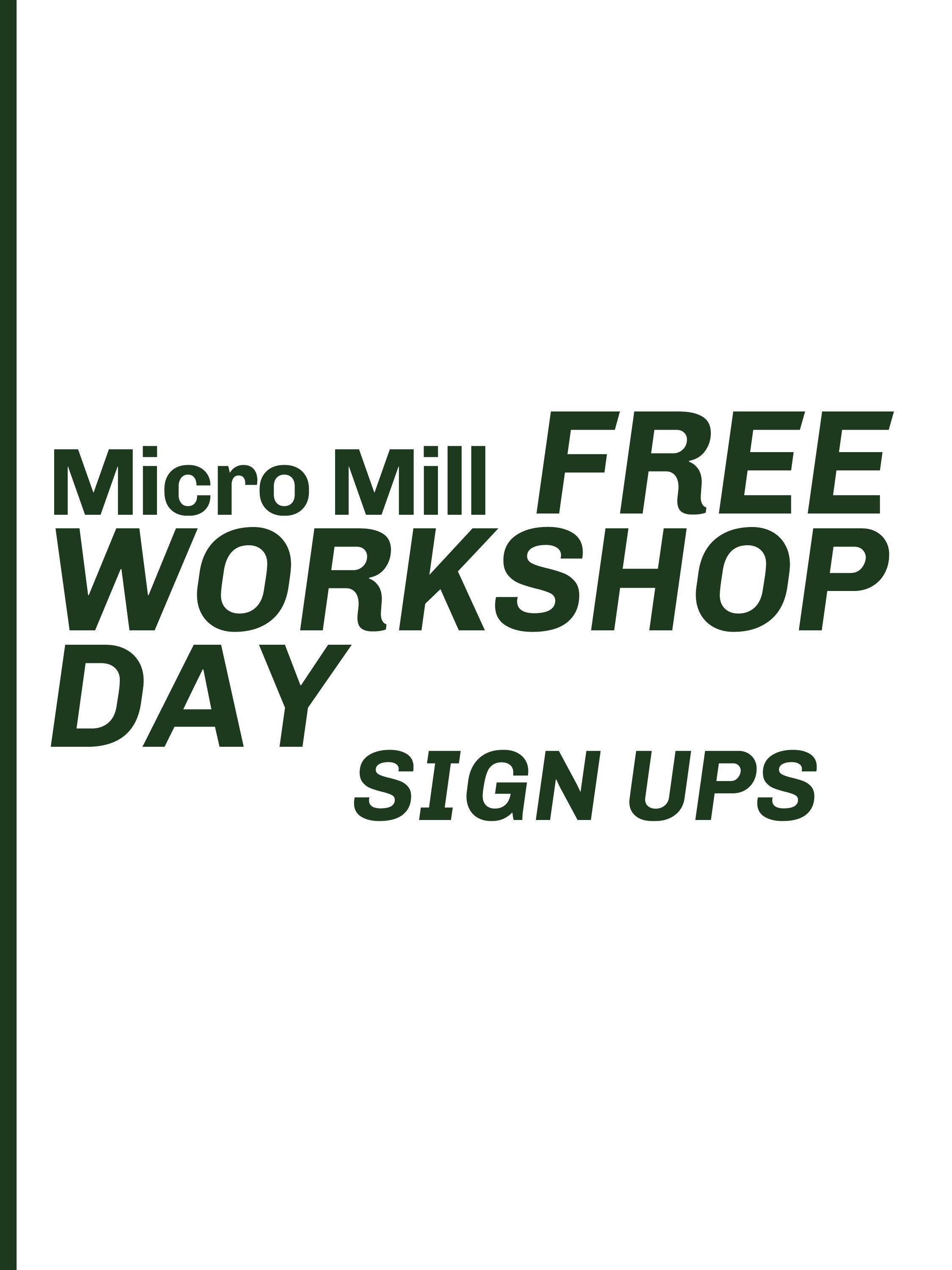 Free Workshop Day Sign Ups